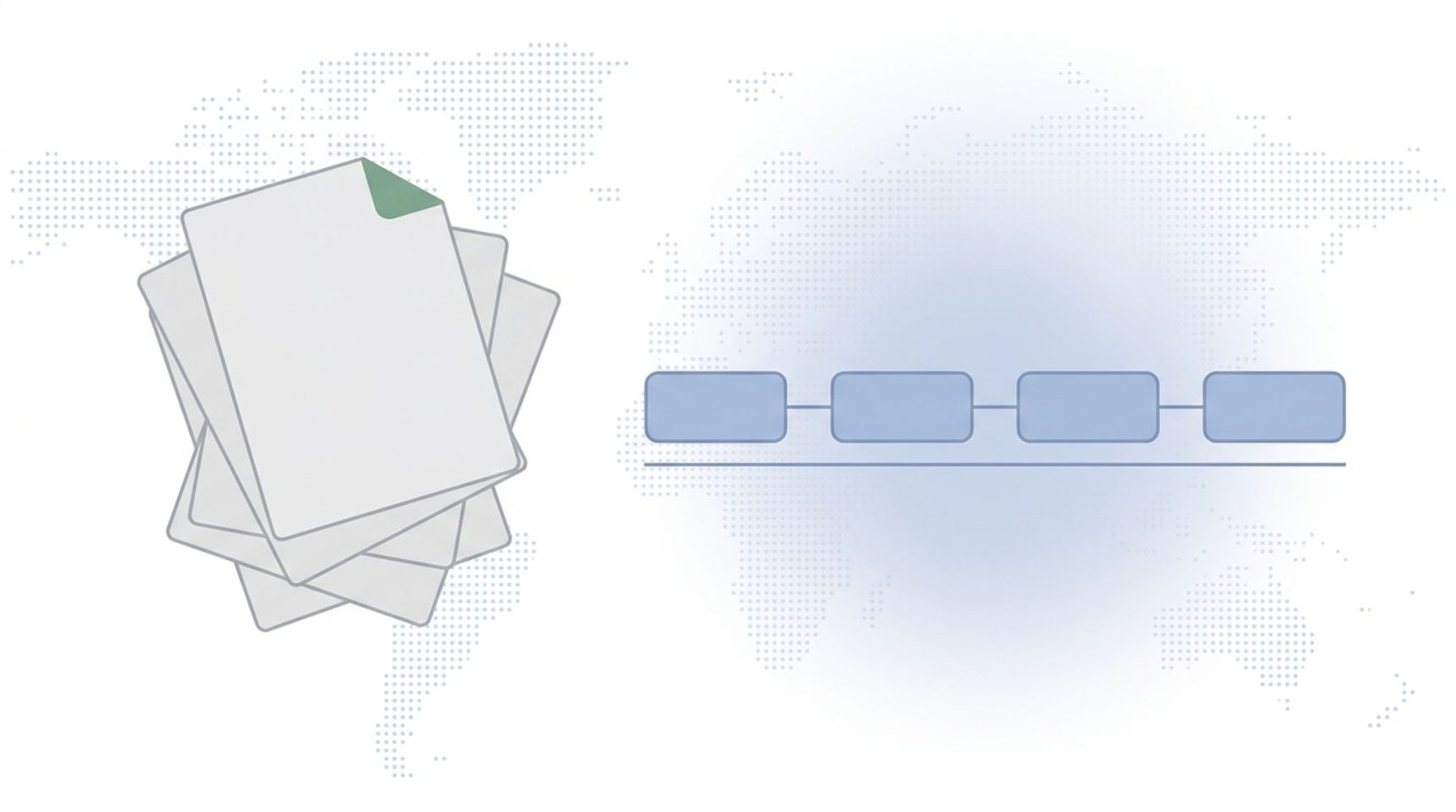 Fluid CRM editorial illustration showing Excel CRM alternatives with messy spreadsheet files transitioning into a calm visual pipeline