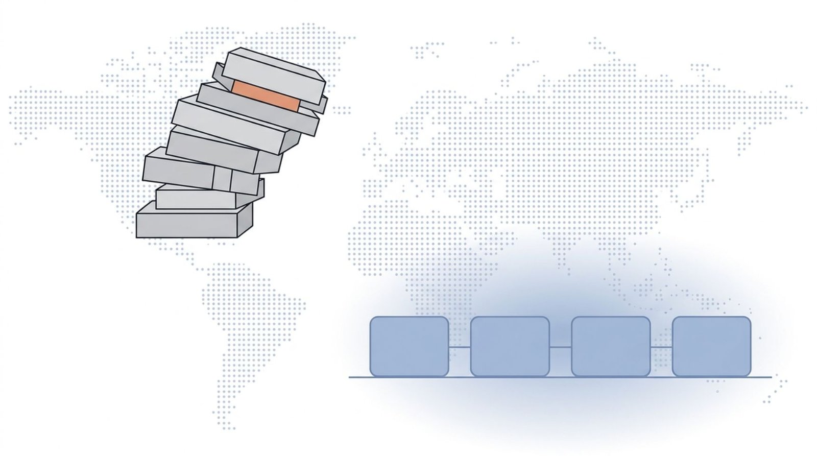 Fluid CRM editorial illustration showing HubSpot alternatives for small business with bloated modules versus a calm visual pipeline