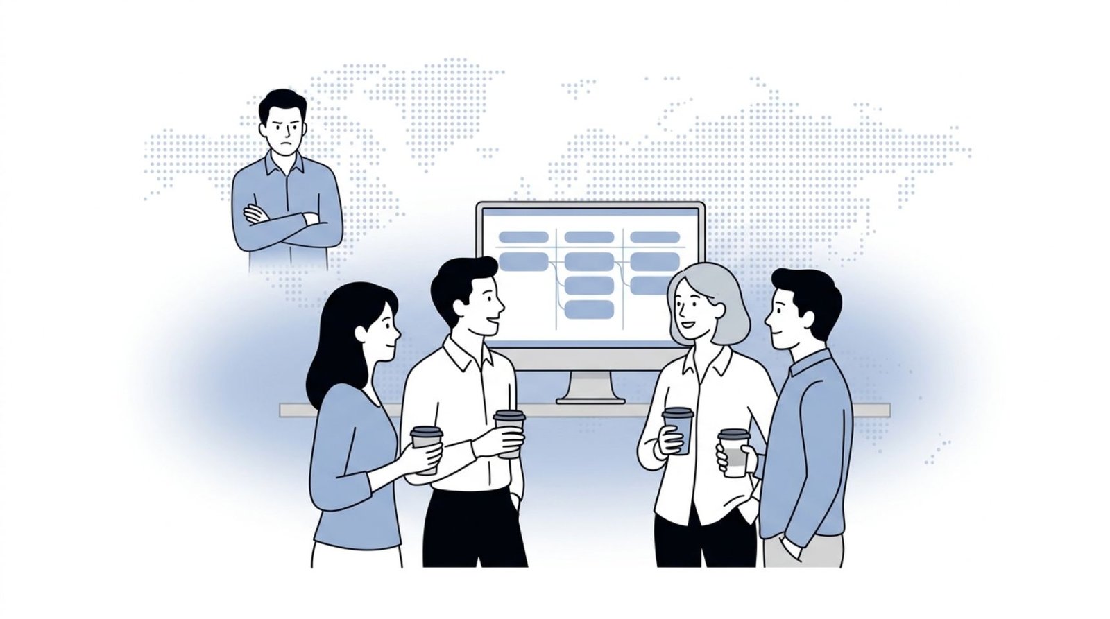 Fluid CRM editorial illustration showing why your team won't use the CRM with reps ignoring the pipeline at work