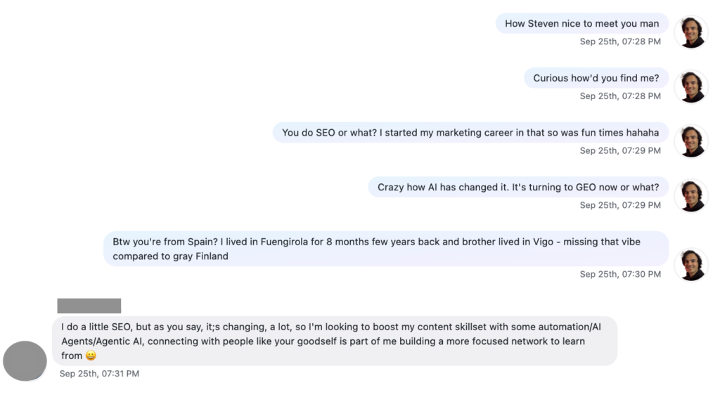 Being specific about my past experience that is relevant to the prospect