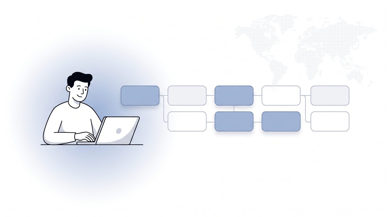 Fluid CRM editorial illustration of a founder checking pipeline velocity on a board where half the deal cards are empty