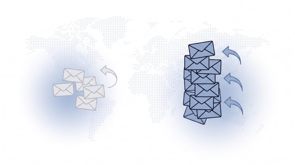Fluid CRM graphic showing follow-up emails lifting reply rates, a key sales statistic