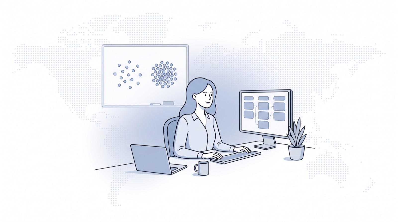 Fluid CRM editorial illustration of a founder comparing Attio vs Clarify pricing, seats against credits